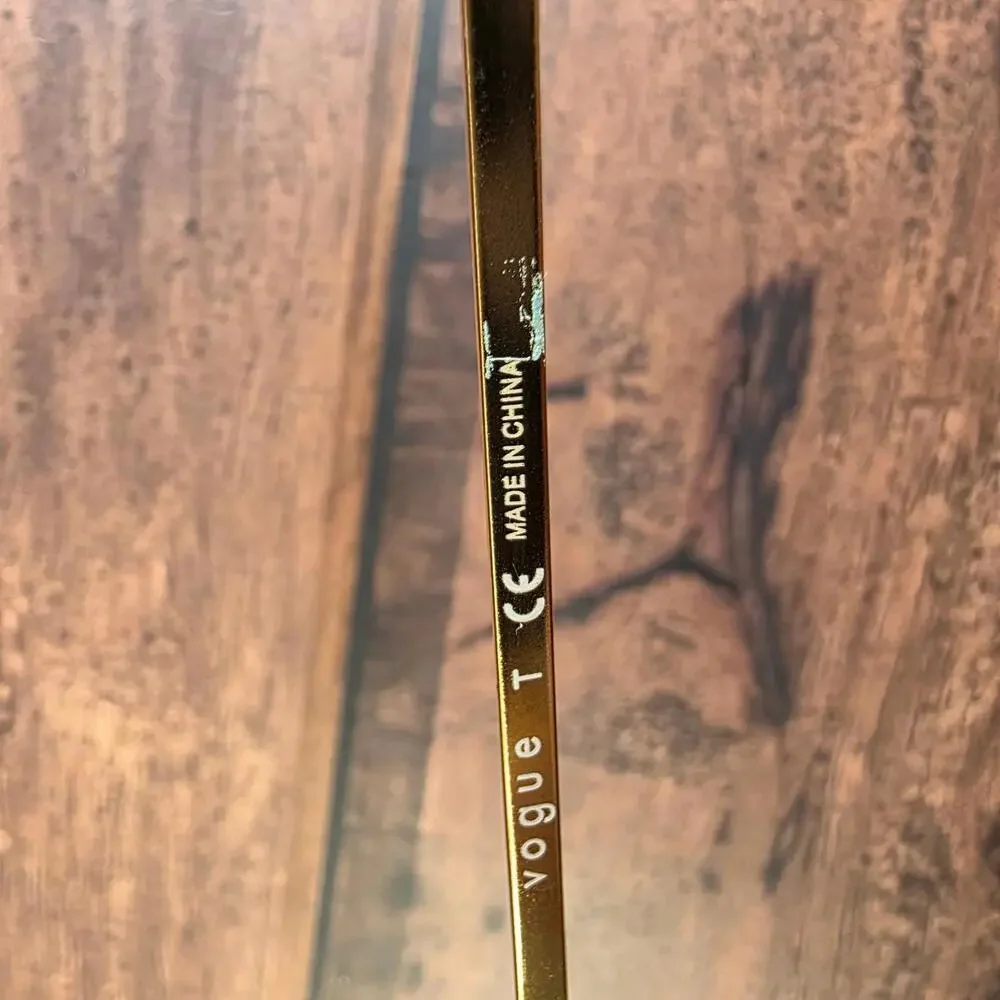 Vogue Women's Gold Frame Eyeglasses 53-17 135mm‎ Square Metal FRAMES ONLY
